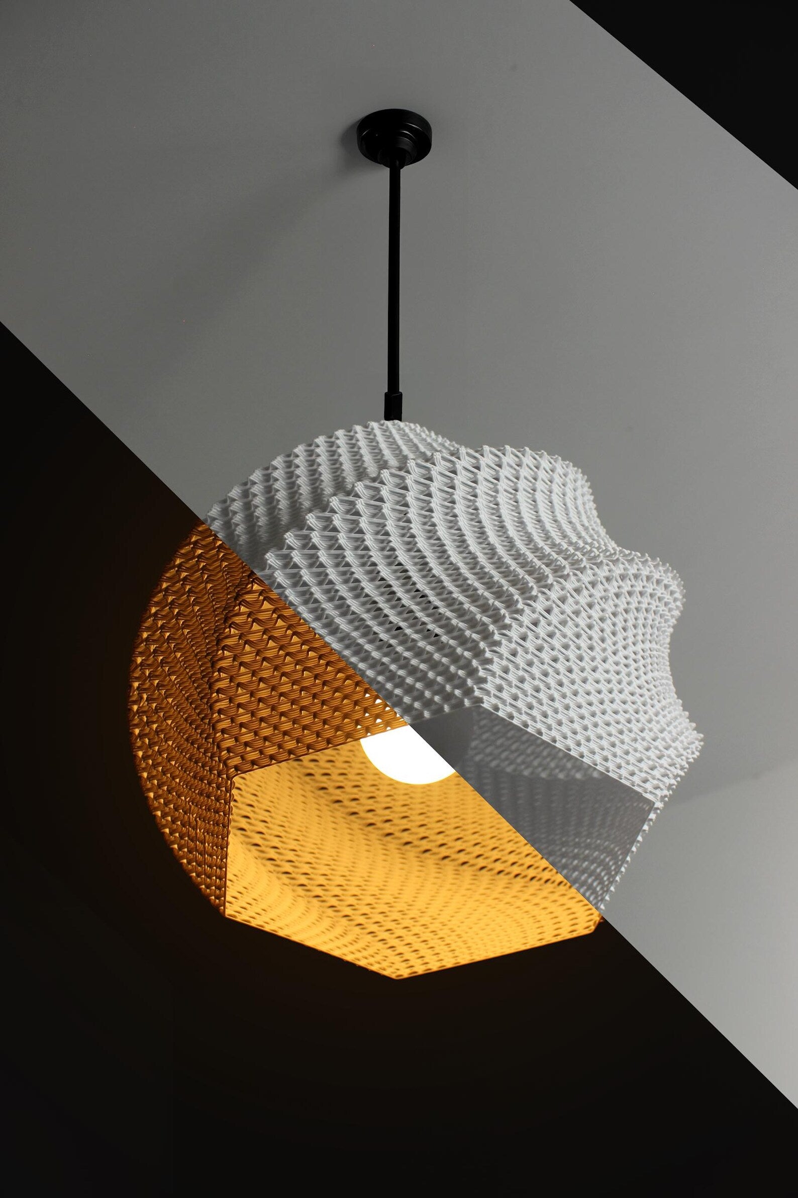 Sofia pendant lamp shade — glowing detail