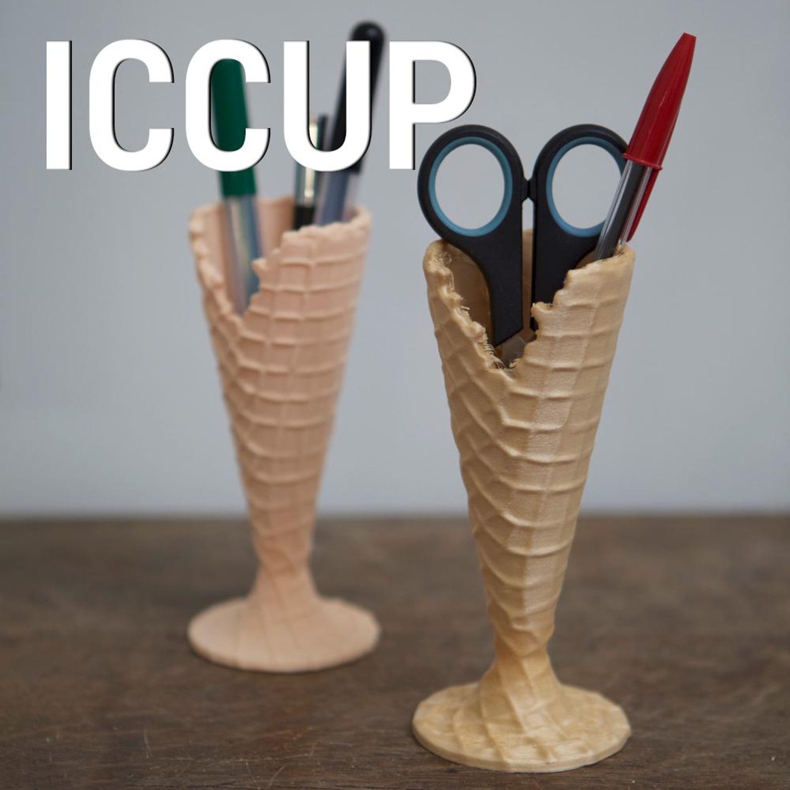 Ice cream cone pen holder — color option