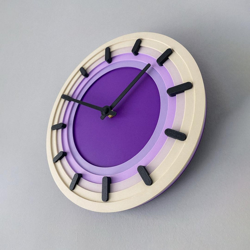 Topo wall clock — contour layers close-up