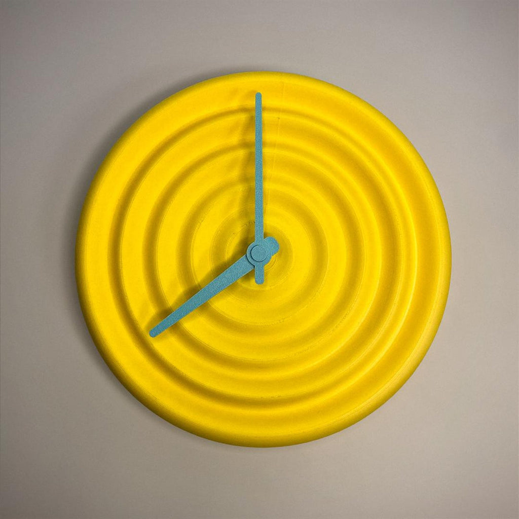Ondo 3D printed wave texture minimalist wall clock