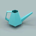 Modern 3D printed minimalist watering can next to houseplants