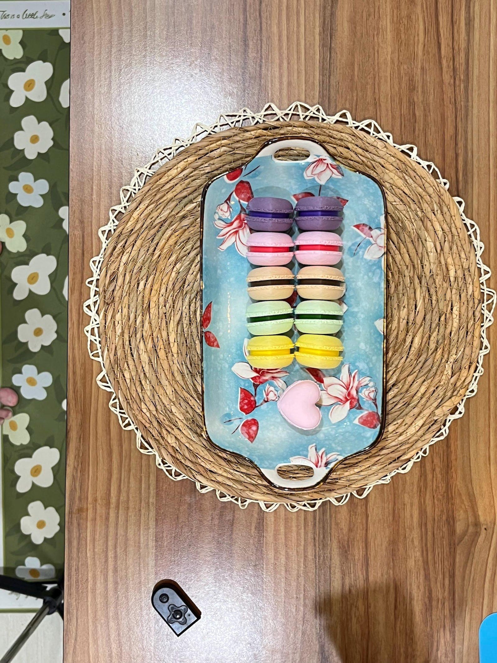 3D printed macaron fidget clicker set in pastel colors