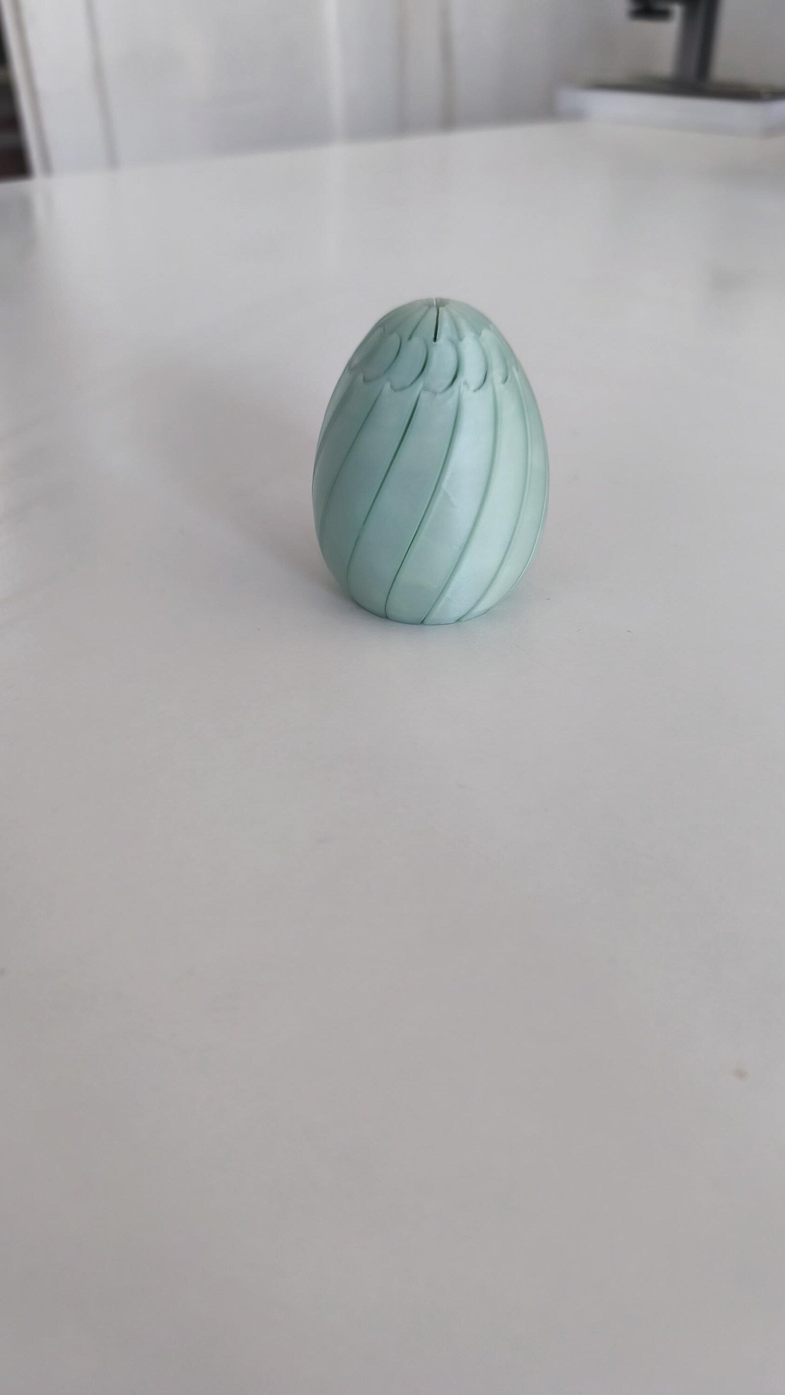 Easter egg fidget toy with swirled grooves