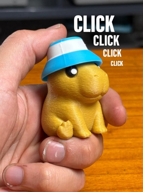 Capybara clicker sensory fidget toy side view