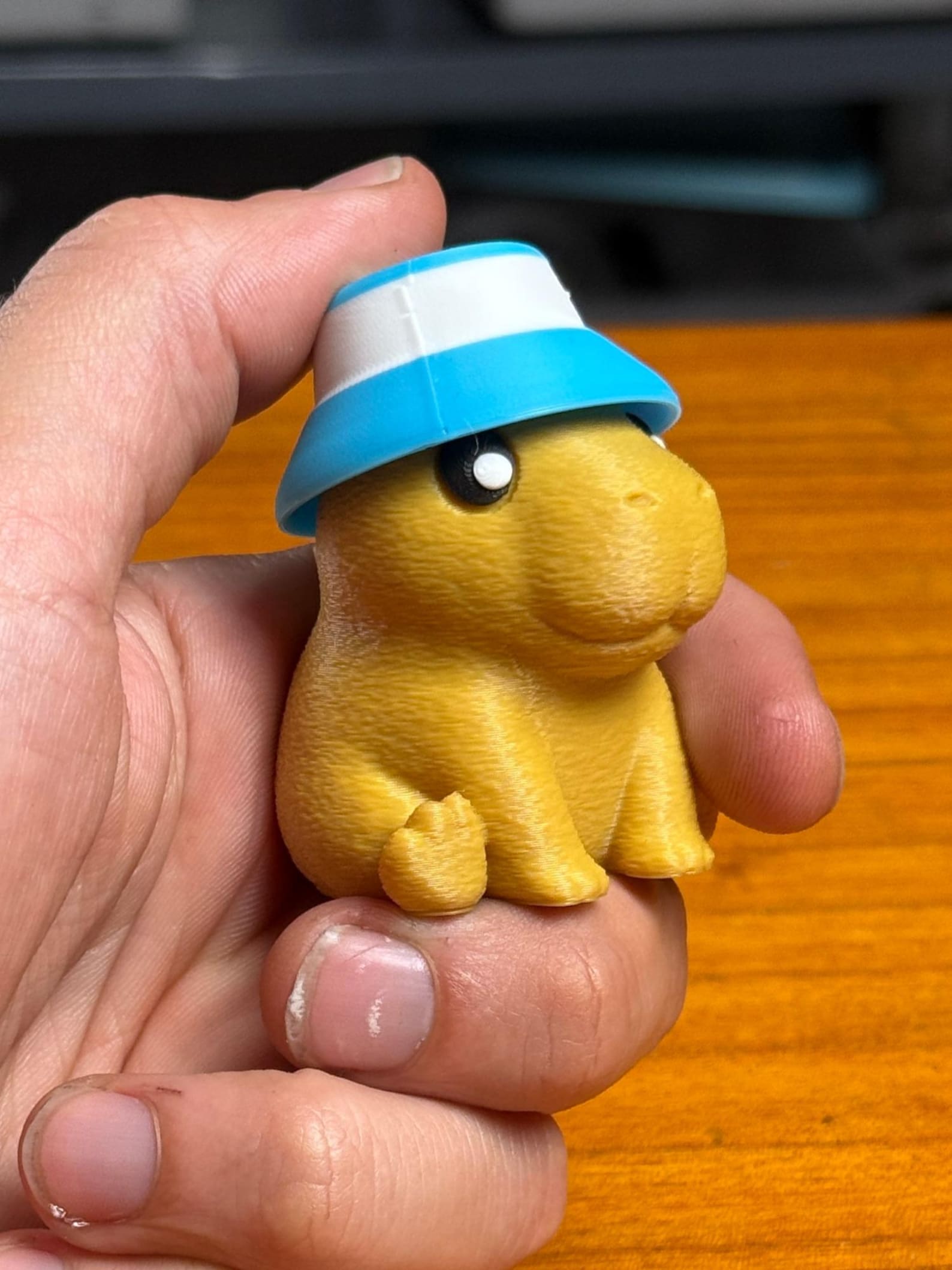 Capybara fidget clicker with textured 3D printed surface