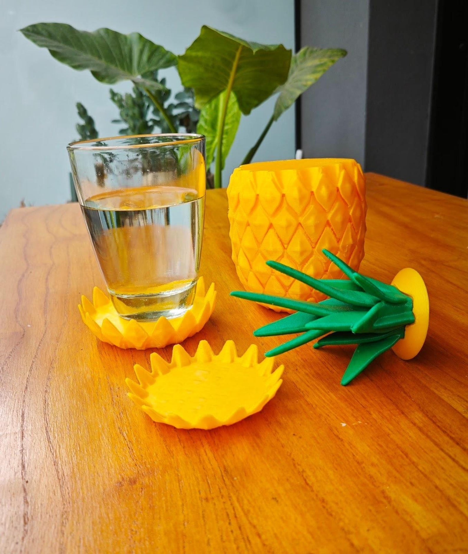 3D printed pineapple coasters set