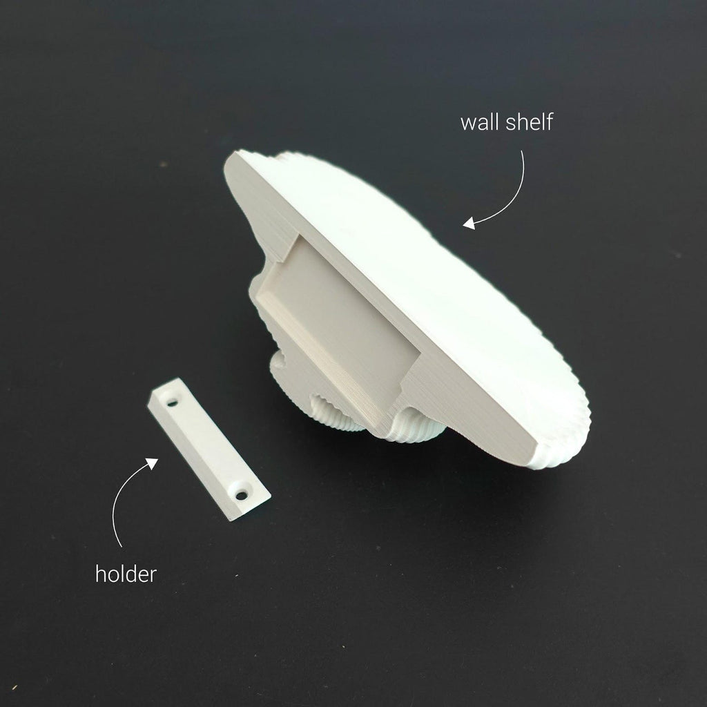 Mushroom wall shelf — scale view