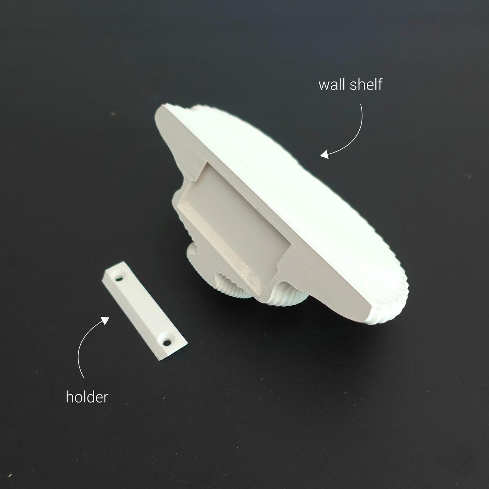 Mushroom wall shelf — scale view