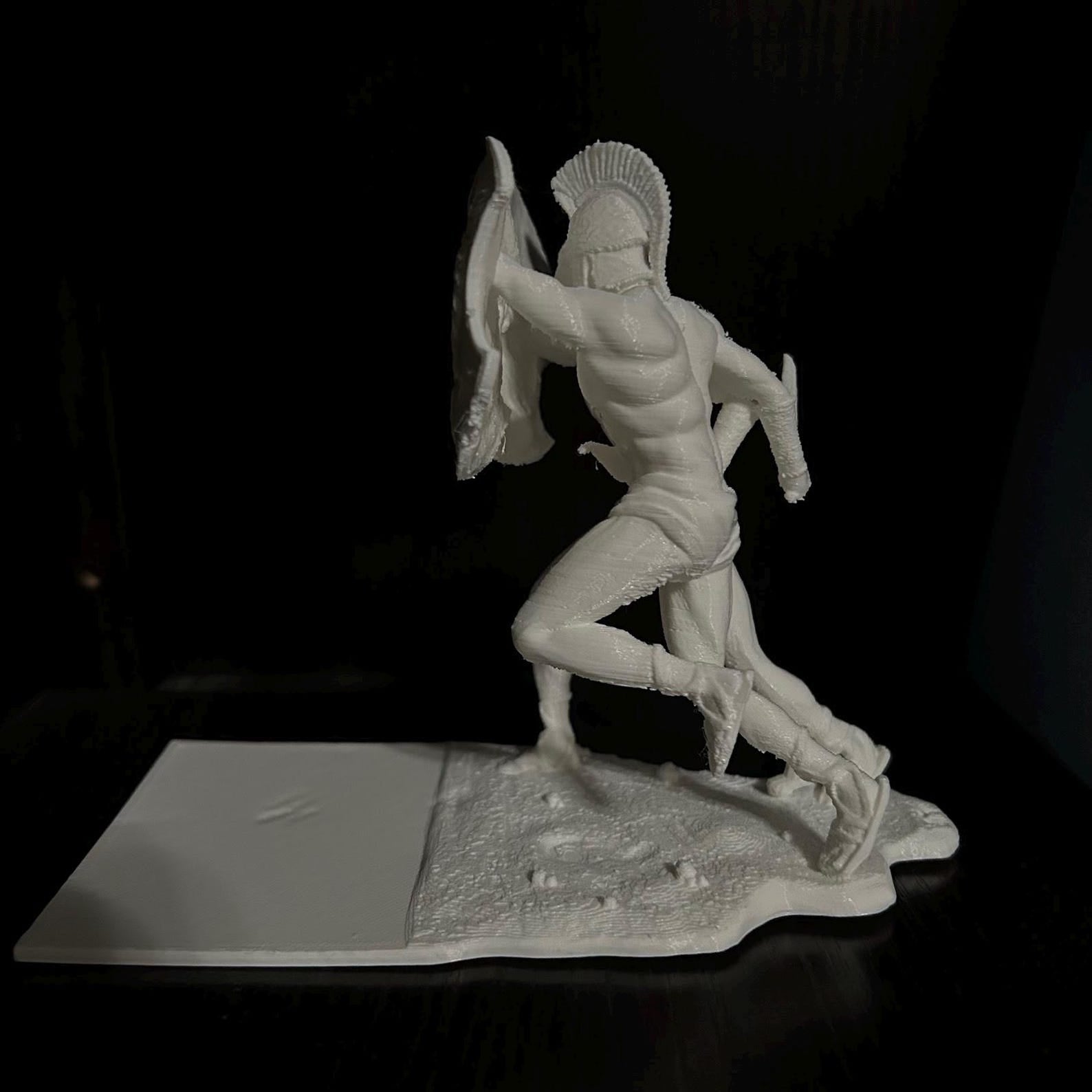Spartan helmet bookend — side profile