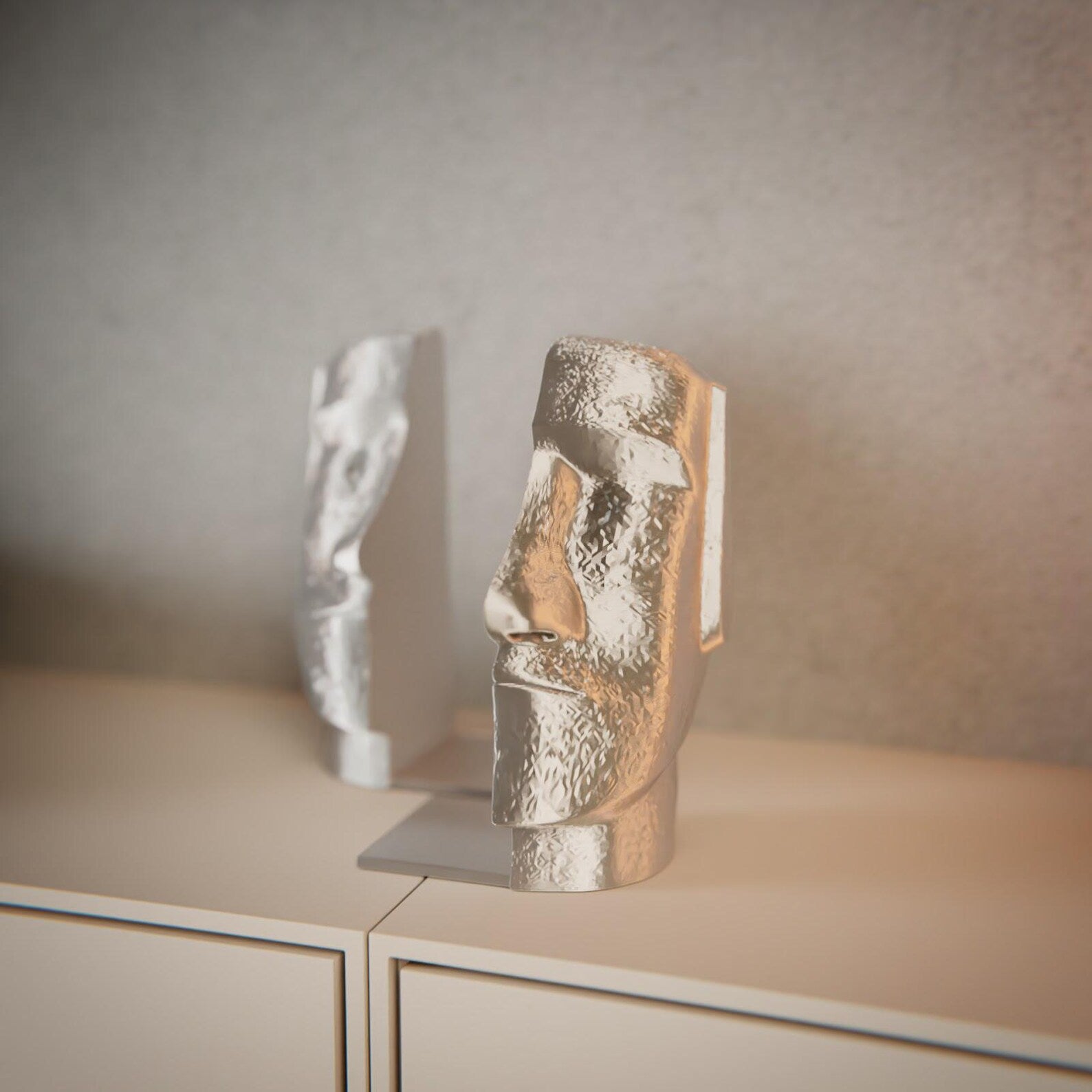 Moai bookend — alternate angle