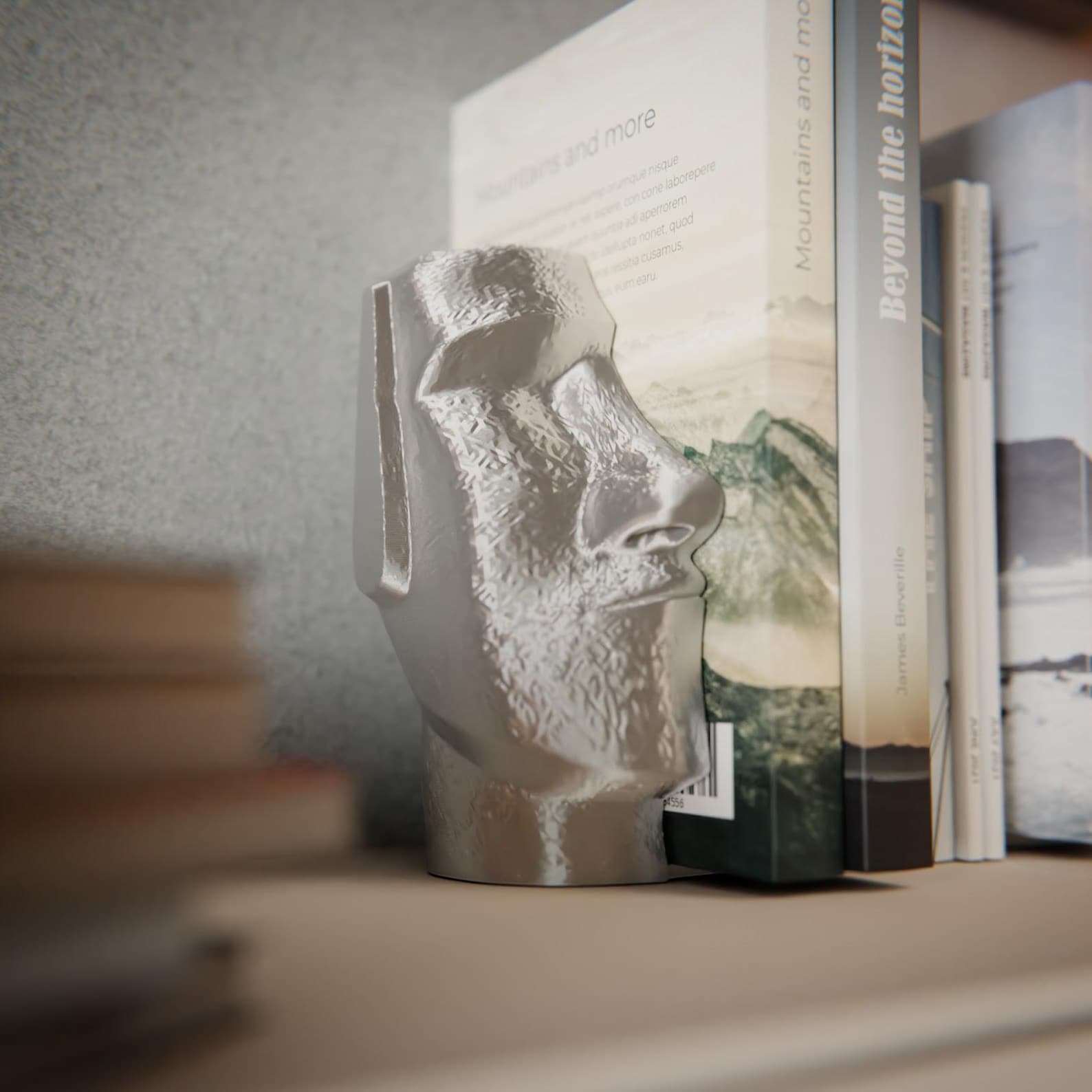 Moai bookend — scale view