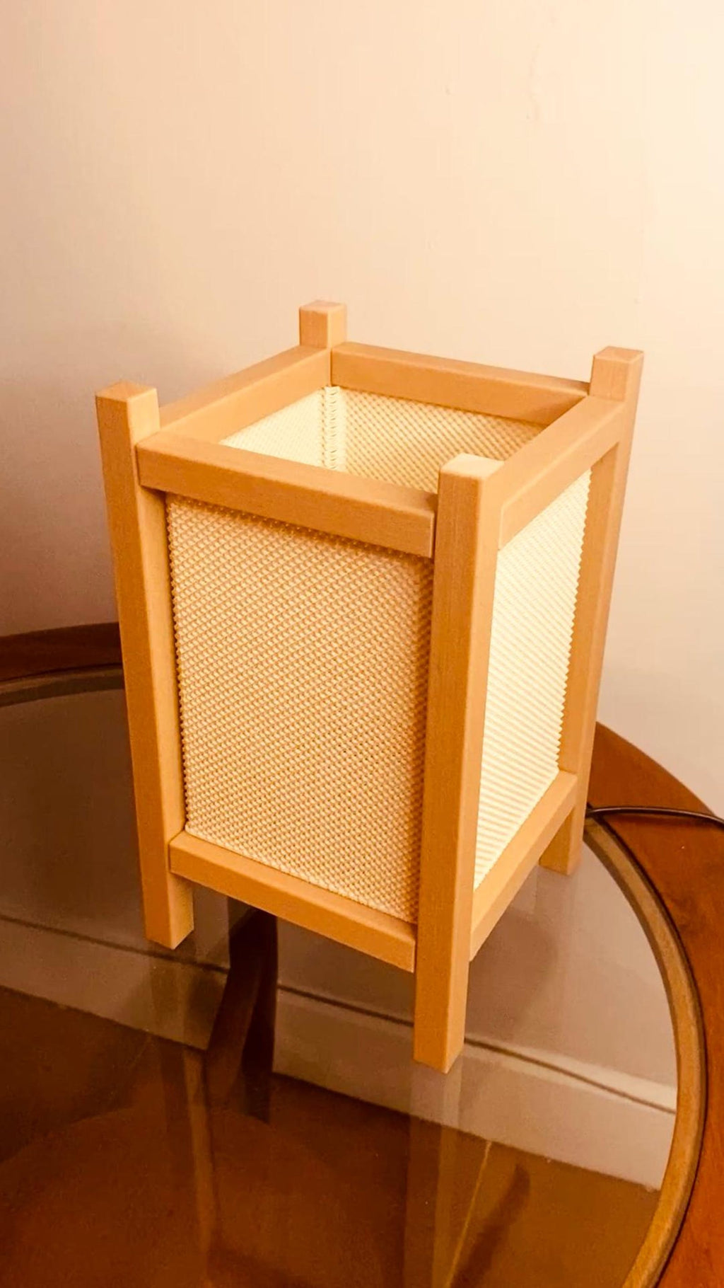 Riku table lamp — glowing detail