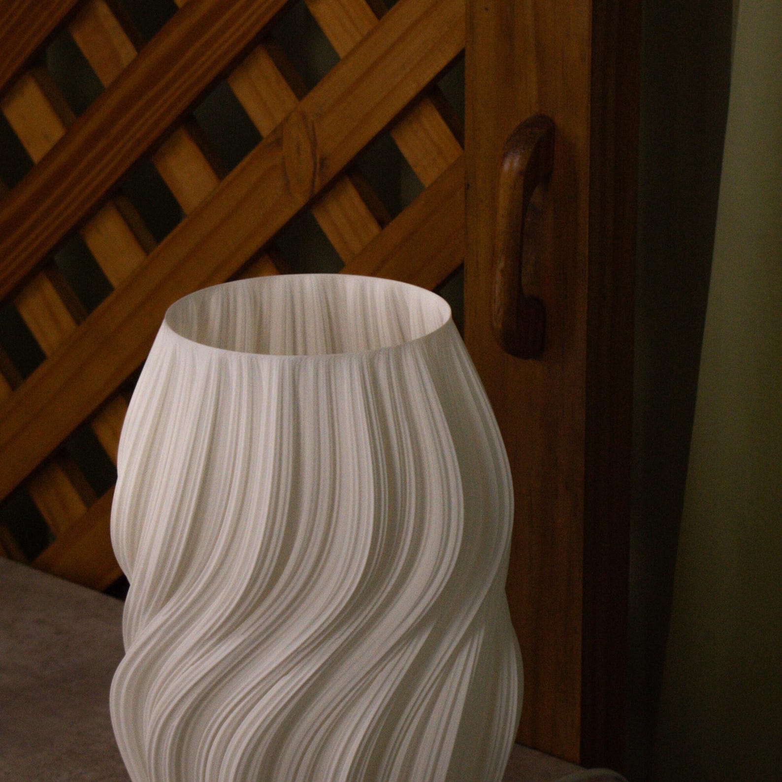 Silk table lamp styled on a nightstand