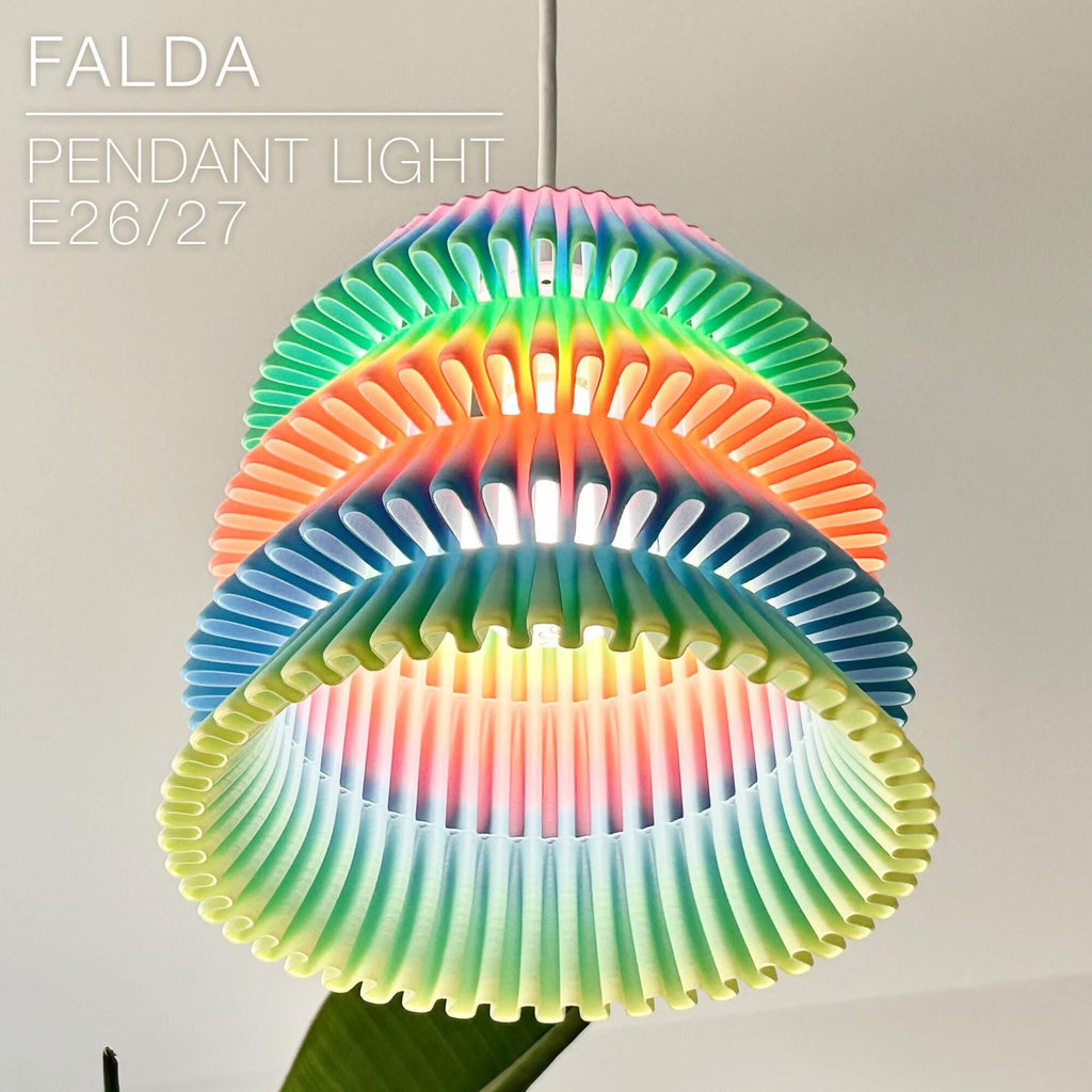 Falda 3D printed pleated pendant shade