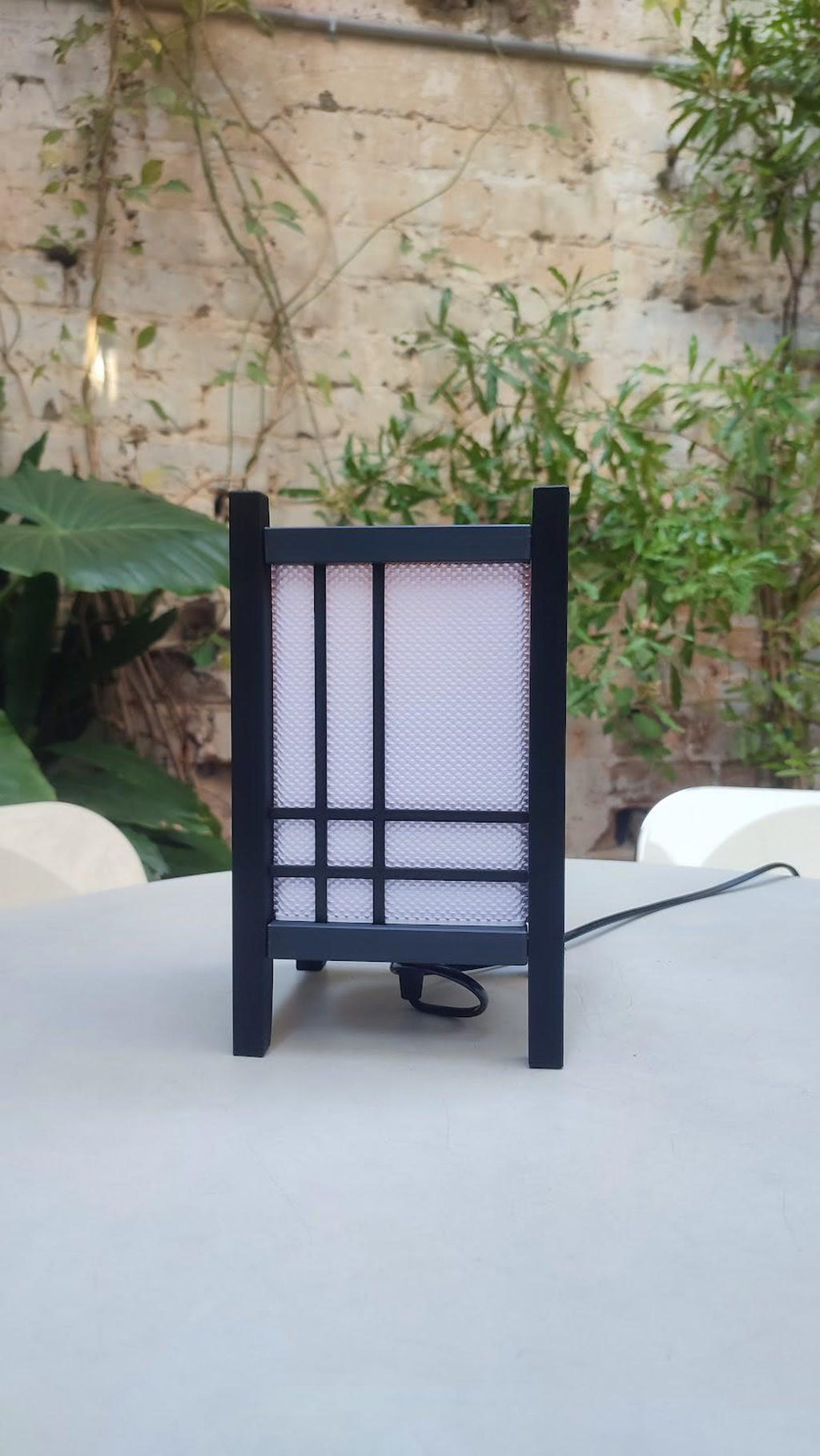 Shoji table lamp in a warm interior