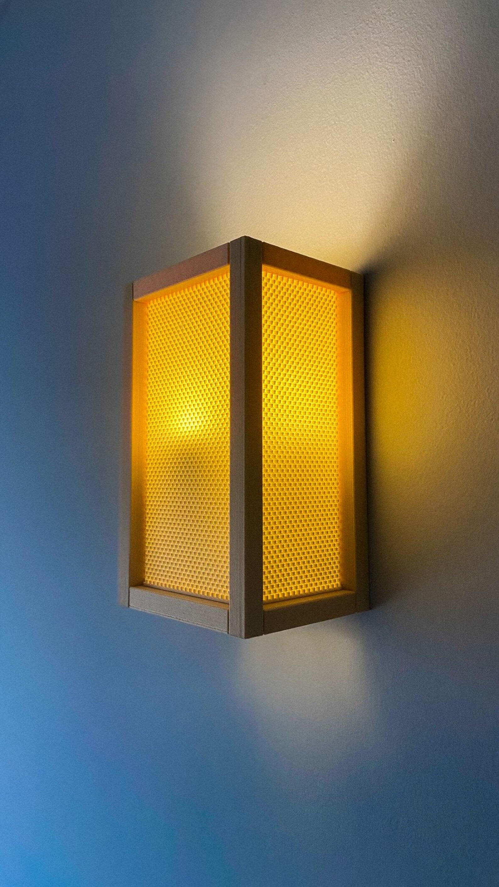 Wall-mounted shoji lantern light detail