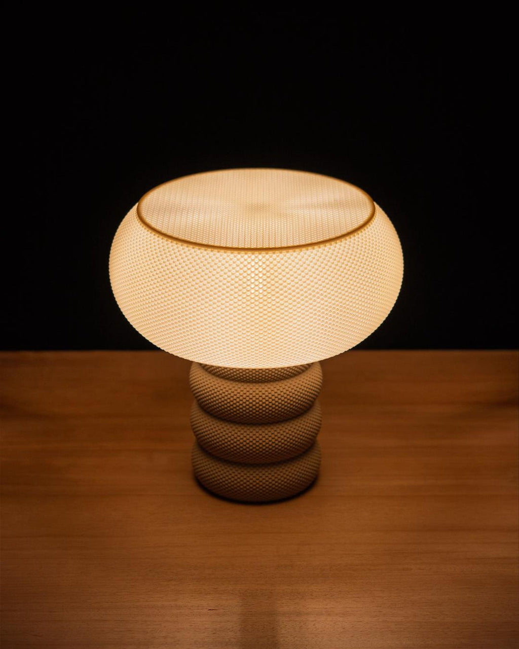 Michelle table lamp — glowing detail