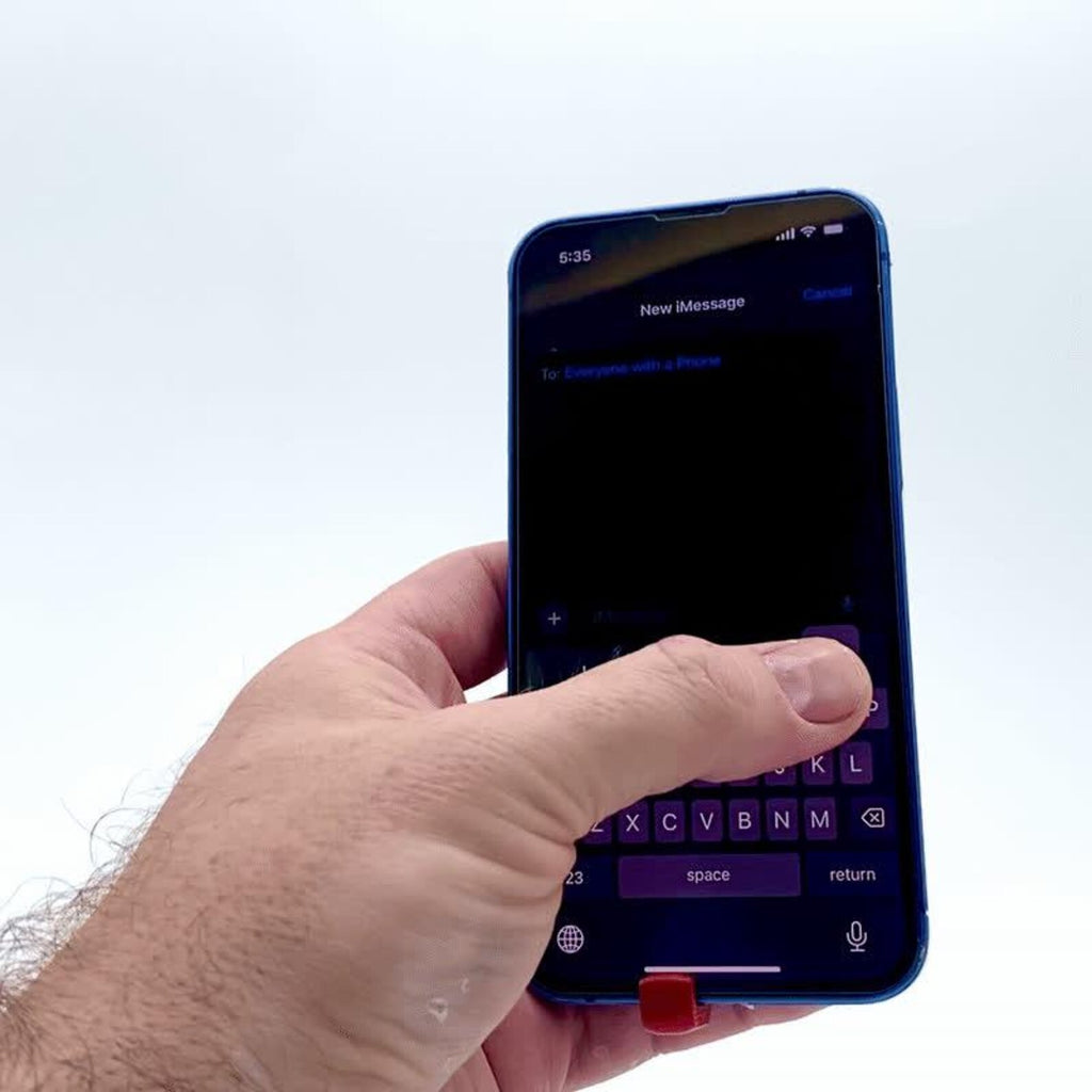 Six-finger phone grip one-handed texting
