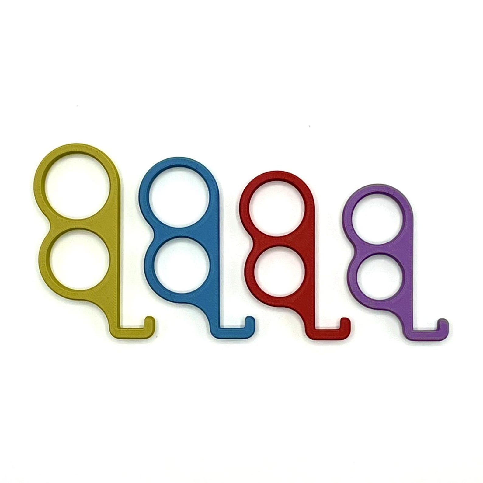 Six-finger phone grip 3D printed set in four colors