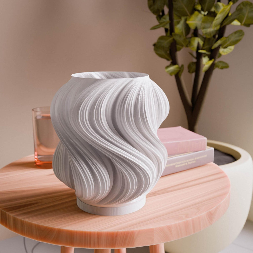 Detail of the flowing wave texture on the lamp