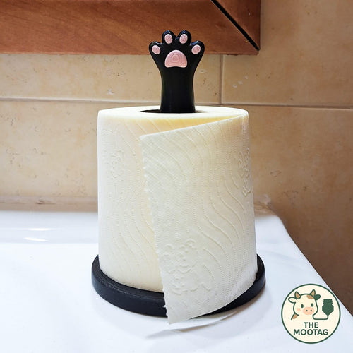 Cat toilet paper holder with roll