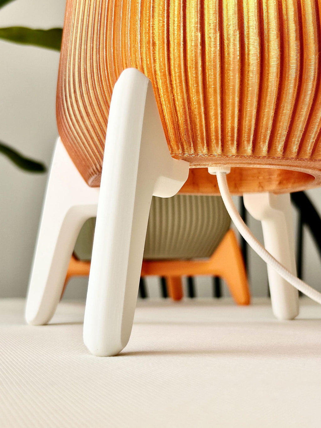 Detail of the printed shade texture on the modern table lamp