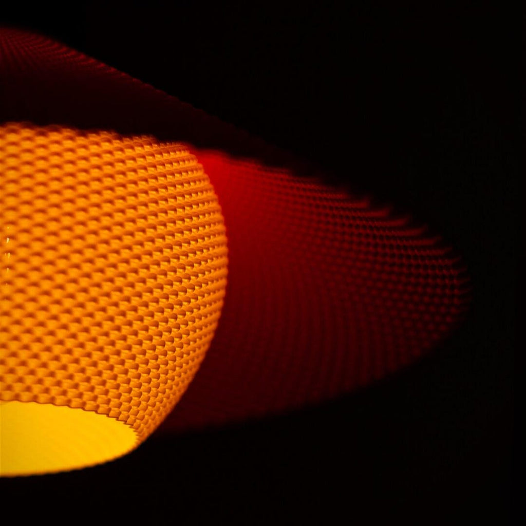Mid century saucer pendant light detail
