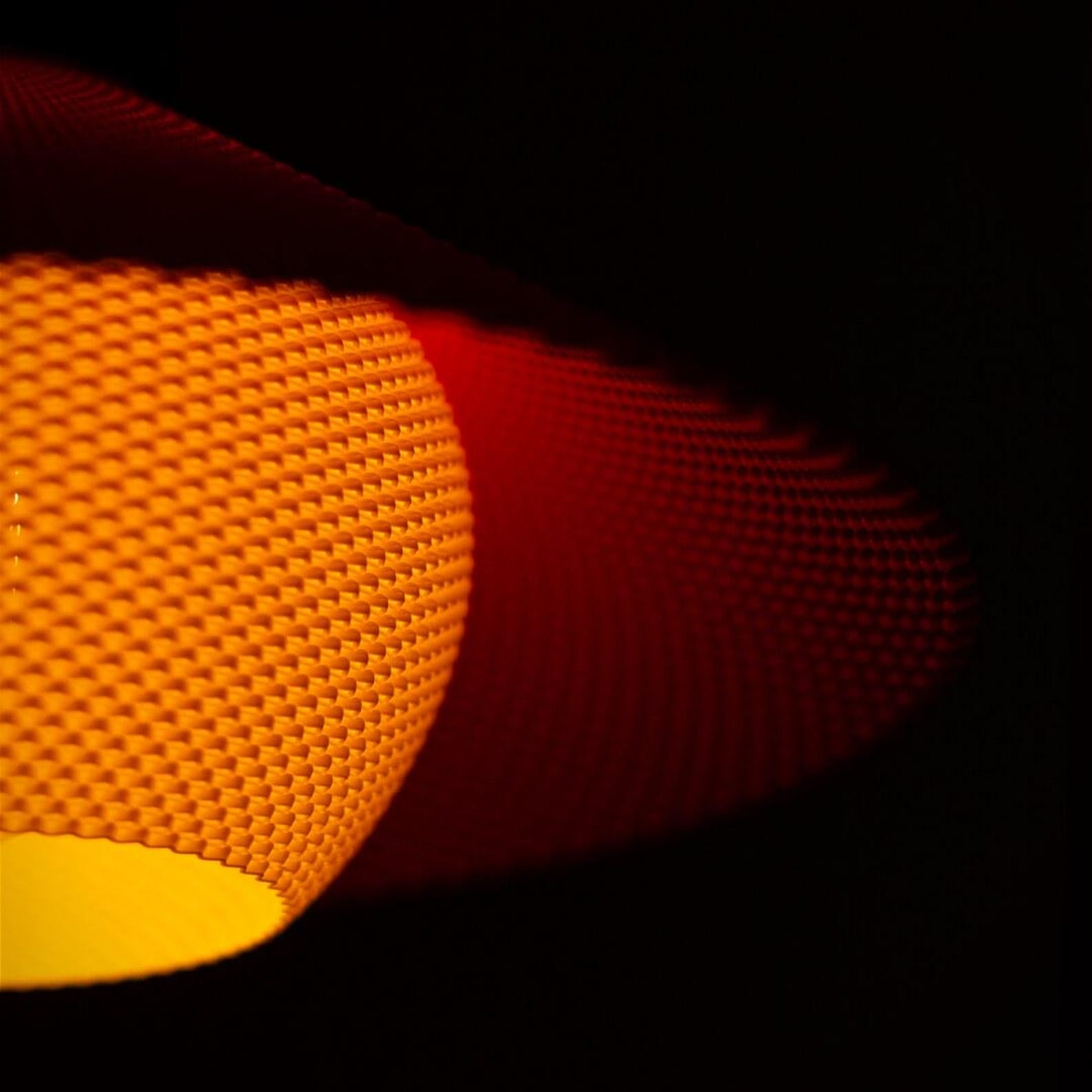 Mid century saucer pendant light detail