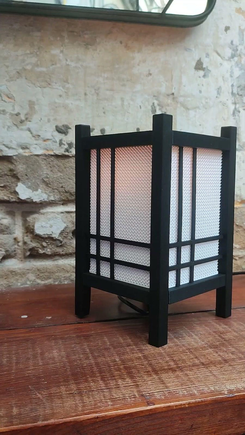 Shoji bedside lamp architectural base